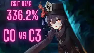 Hu Tao C0 vs C3 Crit DMG 336%