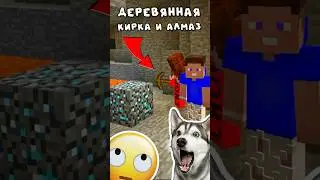 СЛОМАЛ АЛМАЗ ДЕРЕВЯННОЙ КИРКОЙ в Майнкрафт! #minecraft #майнкрафт