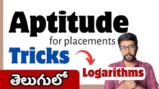 Logarithms in Telugu | Aptitude for Placements Tricks [Telugu] | Logarithms Formulas | Vamsi Bhavani