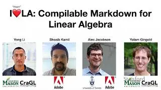 Stanford Seminar - I❤️ LA: Compilable Markdown for Linear Algebra