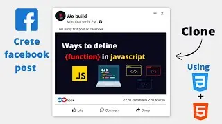 How to make Facebook post Clone using html css