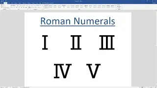 Inserting Roman Numerals In Microsoft Word