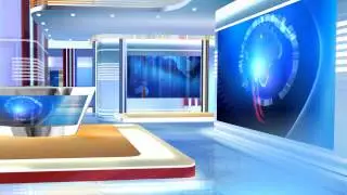 3d virtual sets free virtual news studio background red and blue HD