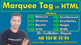 Marquee Tag in HTML | Marquee Tag and Its all Attributes with example | HTML | CLASS-13 | Telugu