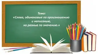 Русский язык 2 класс. «Слова одинаковые по произношению и написанию, но разные по значению»