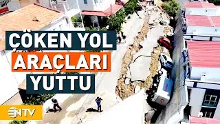 İzmir'de Sel Felaketi! Çöken Yol Araçları Yuttu | NTV