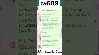 CS609 Current Final Term Papers | CS609 Current Papers | Final Term Spring 2022 | VU current Stock