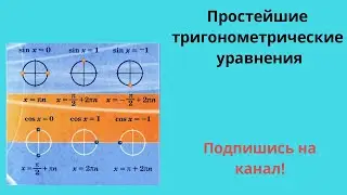 Простейшие тригонометрические уравнения. Как запомнить?