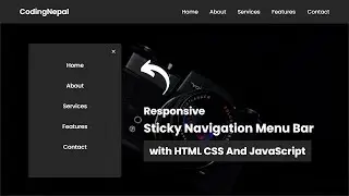 Responsive Sticky Navigation Bar using HTML CSS & JavaScript