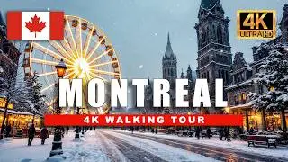 🇨🇦  Montréal Quebec Winter Walking Tour - Street Life in Canada [4K HDR/60fps]