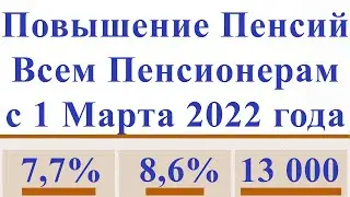 Повышение Пенсий Всем Пенсионерам с 1 Марта 2022 года