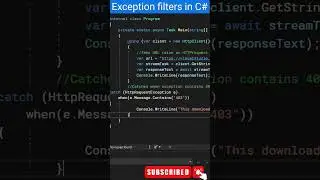 C# filter exception "when" keyword