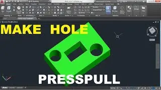 How to make Hole in AutoCAD 2018 using Presspull command
