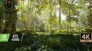 [4K] RTX4090 Virtual Forest Walk - Unreal Engine 5 Ultra Realistic Jungle Forest Demo