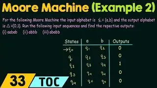 Construction of Moore Machine (Example 2)