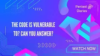 Knowledge share : The code is vulnerable to? Can you answer?