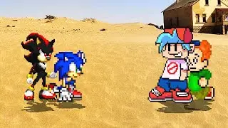 TEAM SONIC & SHADOW  FIGHTS  TEAM BOYFIREND & PICO | RACE TO 3 WINS
