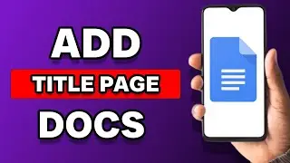 How To Add Title Page In Google Docs