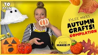 Autumn Crafts for Kids with Kylee Makes It!  Spooky Ghosts, Cute Pumpkins, Colorful Leaves!