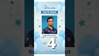 J Chemistry GATE Result 2024 | GATE Chemistry 2024 topper | AIR 4