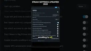 OPTIMIZED STEAM SETTINGS (2023)