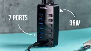 SABRENT 36W USB3.0 7-Port Hub with Individual Switches