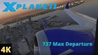 Beautiful 737 Max Departure | X Plane 11 (wing flex)