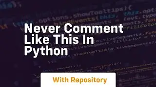 Never comment like this in python