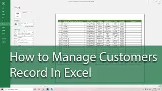 Customers Record Sheet | How to Manage Customers Data In Excel