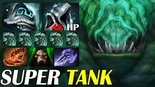 REAL MONSTER OFFLANE [Tidehunter] Full Tanker Item Build Crazy 4K HP 1vs5 Dota2 7.35d