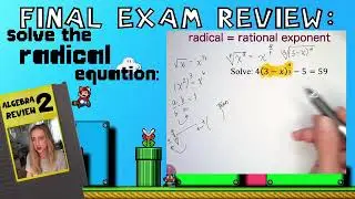 Solve: 4(3−𝑥)⁴/³−5＝59 ← Eq. w/Rational Exponent (Radical Eq.)