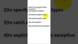 what is the purpose of throw keyword in java exception handling mcq