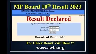 Mp Board Result 2023 Live | Mp Board 10th Result 2023 | Mp Board 12th Result 2023