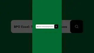 3 Time Saving Excel Function 