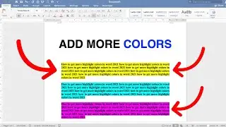 How To Get More Highlight Colors In Word 2021