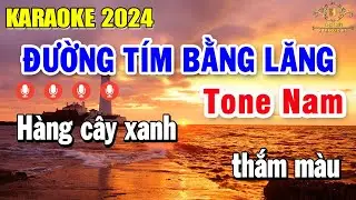 Đường Tím Bằng Lăng Karaoke Tone Nam ( Dm ) Nhạc Sống Chất Lượng Cao | Trọng Hiếu