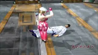 Tekken  5 Nina Trampling Law with her pink nurse outfit