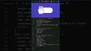 Day 043 - 😍 Css totoro toggle button animation #coding #webdevelopment #programming #cssanimation