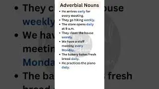 Adverbial Nouns in English Grammar 