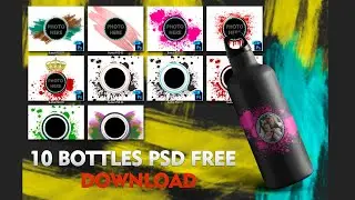 10 Bottles PSD For Sublimation Free Download By Somnath Photography