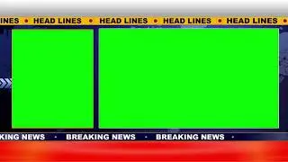 Green Screen Head Lines | Breaking News Lower & Upper Third Scroll | Two  Windows |Copyright Free|