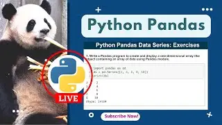 Python Pandas Exercises | Data Series I DataFrame | Indexing | python progamming #learning