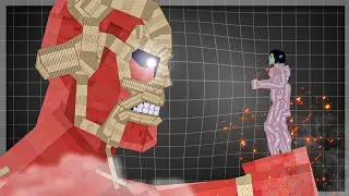 Colossal Titan FIGHTS Eren Attack Titan in People Playground