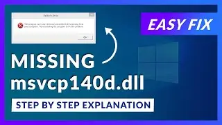 msvcp140d.dll Missing Error | How to Fix | 2 Fixes | 2021