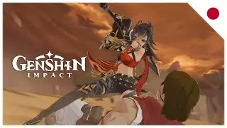 Dehya Fight and Quicksand in Desert Japanese Cutscene - Genshin Impact