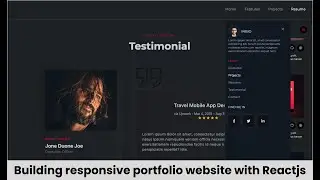 Building responsive  portfolio website with Reactjs, Tailwindcss, framer-motion || full video