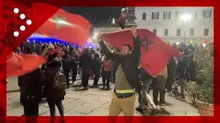 Genova, festa tifosi del Marocco dopo vittoria contro Spagna agli ottavi di finale Coppa del Mondo