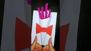 Paper flower bouquet | Easy kids craft 💖#shorts #craft #kids #trending