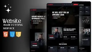 Hair Cutting service website HTML CSS & JS