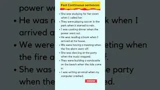 Past Continuous Tense | Past Continuous Sentence 